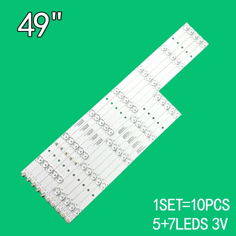 

10pcs 5+7LEDs 3V For 49" TV CC0249D377V01-R CC0249D560V01-L 49D3AS5CX37717R 49D3AS7CX56017L