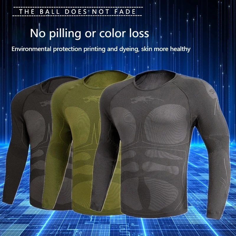 Men Sport Thermal Underwear Suits Outdoor Cycling Compression Sportswear Quick Dry Breathable Clothes Fitness Running Tracksuits