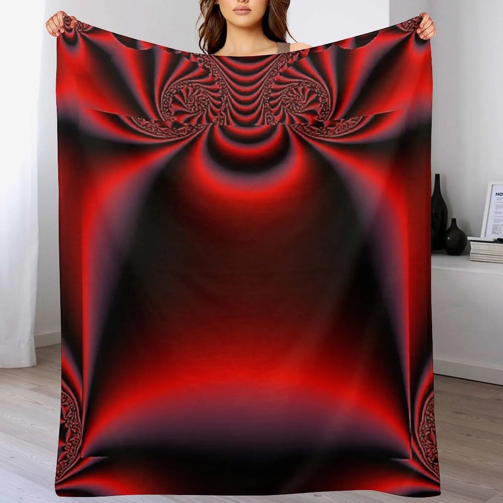 Count Dracula Vampire Fractal Throw Blanket Hairys for babies Furrys Blankets