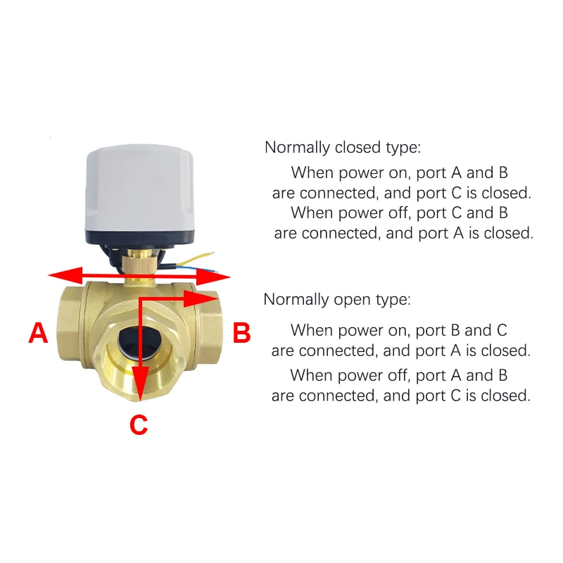 2 Wire Waterproof Motorized Ball Valve Brass Power-off Reset 8 N·m Big Torque DC12V DC24V AC110V AC220V Electric Water Valve