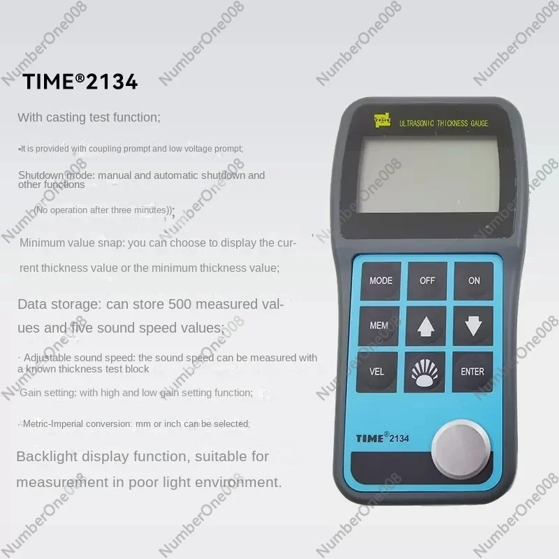 Time2134/Tt340 Ultrasonic Thickness Gauge Cast Iron Steel Pipe Wall Thickness Plastic Ceramic Detection