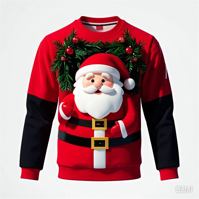 New Christmas Women's T-Shirts Christmas Santa Claus Graphic Apparel Kids Pullover Unisex Sweatshirt Ladies Autumn Clothing Tops