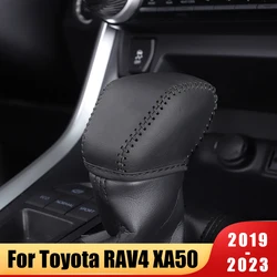 Cubierta de perilla de cambio de marchas de coche, Funda de cuero para Toyota RAV4, XA50, Highlander, XU70, 2019-2022, 2023