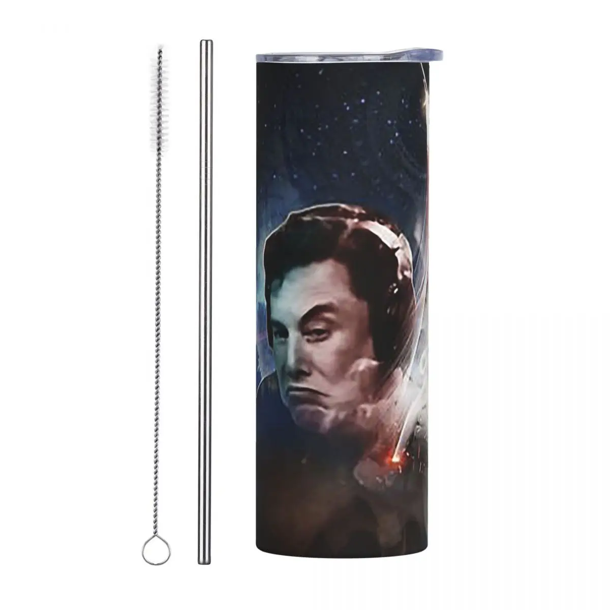 Elon Musk - Blast Off Stainless Steel Tumbler Vacuum Insulated Mugs Thermal Cold Bottle Straws With Lid 20oz