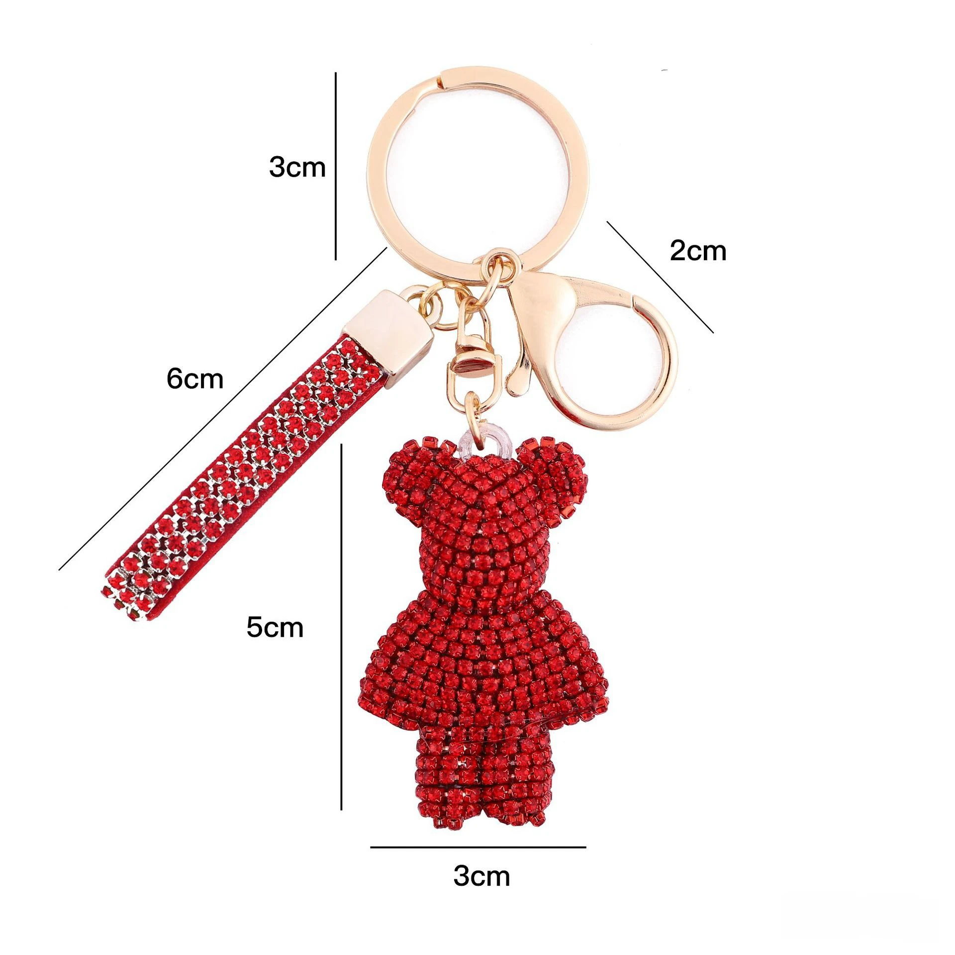 Cute Rhinestone Bear Keychain Woman Keyring for Car Key Cartoon Mouse Women Bag Pendant Luxury Key Holder Chain Lovers Girl Gift