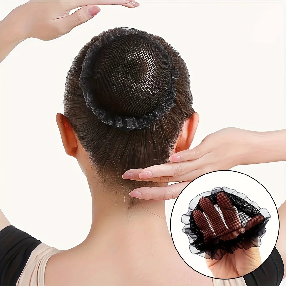 Invisible hair net hair bun hair clip hair cover for adults, flight attendants, nurses, ballerinas, and dancers, with a hair hai