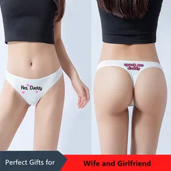 SPANK ME Daddy Sexy Underwear for Women Lady Girl Panties Yes Daddy Underpant Female T-Back G-String Thongs for Female