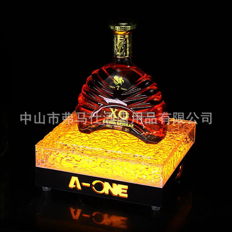 

Bar LED luminous wine seat ice pattern champagne spade a foreign wine display stand KTV fruit plate base creative wine rack