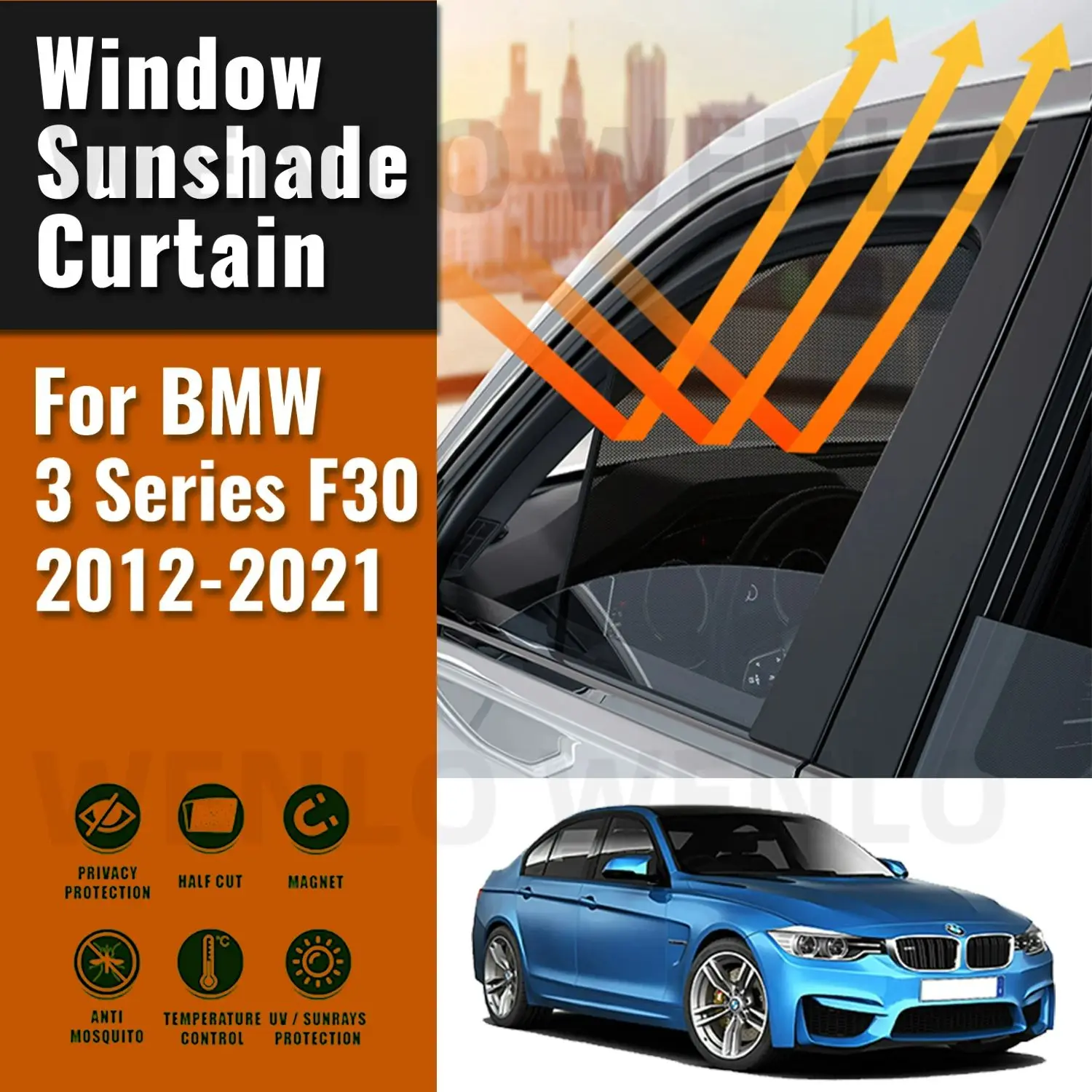 

For BMW 3 series F30 2012 2013 2014 2015 2016 2017 2018 Car Sunshade Front Windshield Curtain Rear Side Window Sun Shades Shield