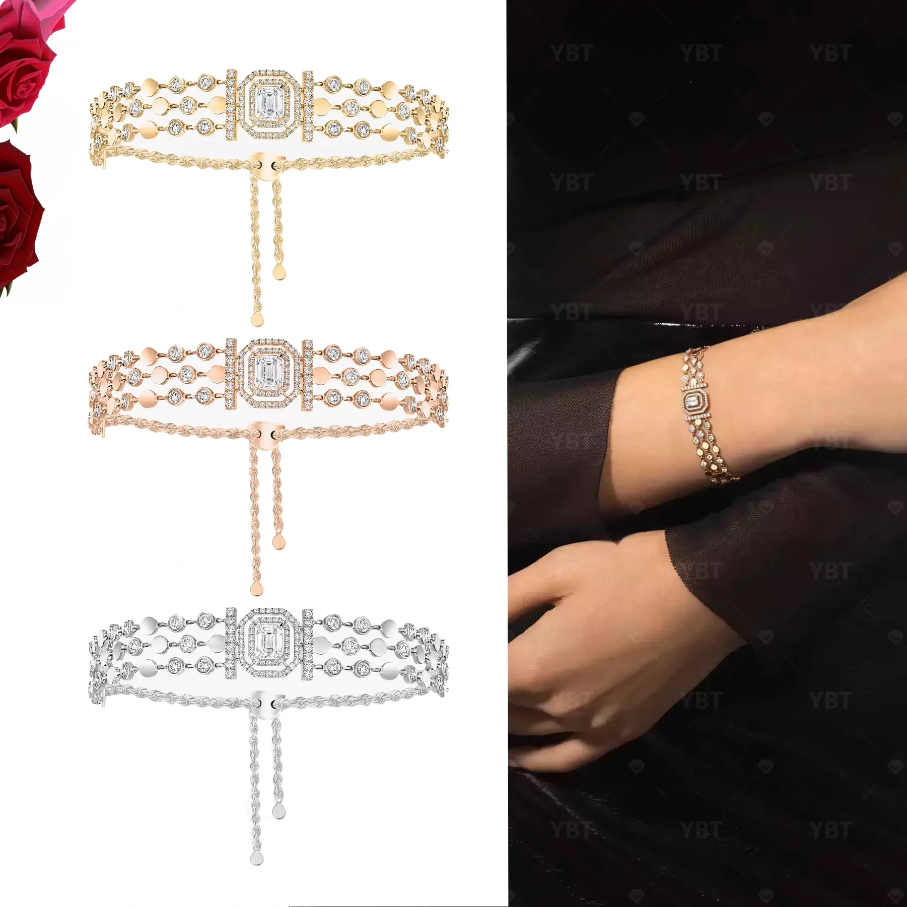 

S925 silver bracelet, exquisite and high-end design, luxurious and lightweight, elegant temperament, suitable for all day wear