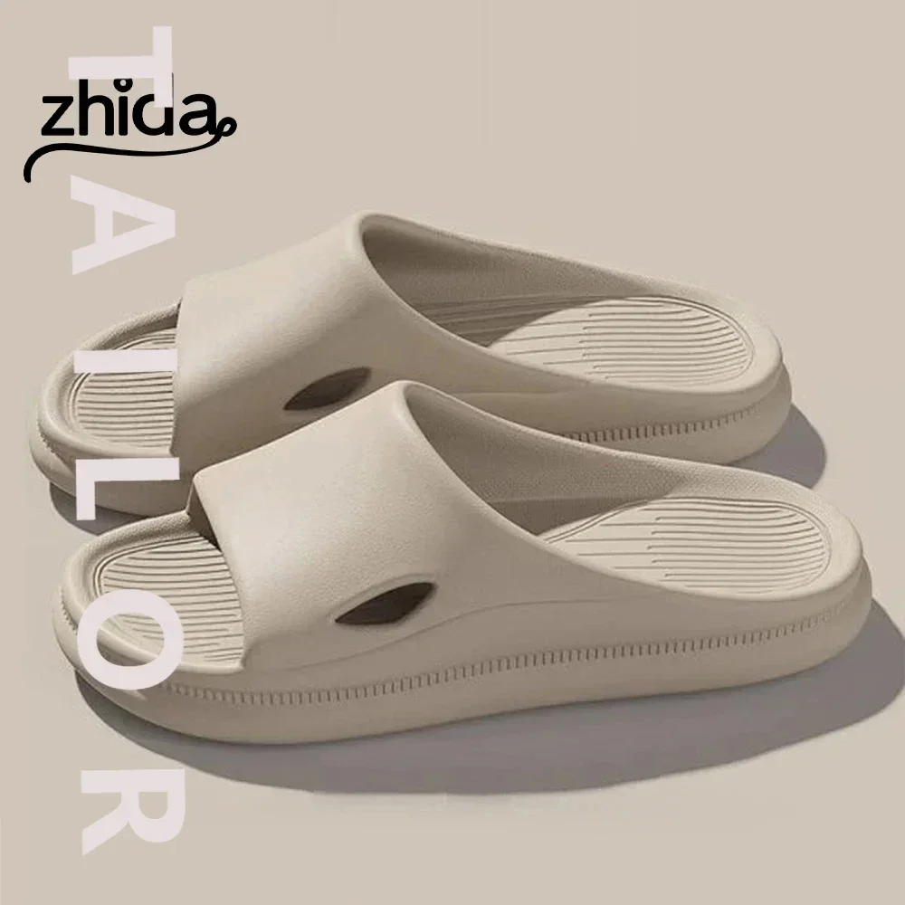 

ZHIDA домашние тапочки для пар, летние домашние нескользящие тапочки для ванной комнаты, сандалии для отеля, однотонные мужские и женские шлепанцы, обувь на плоской подошве
