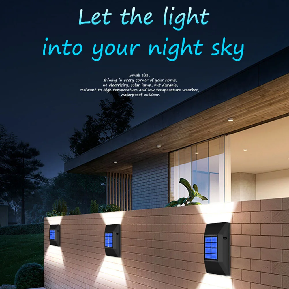 

2Pcs 6LED Solar Light Wall Mounted Waterproof Decorative Lamp for Corridor Fence Garden Patio Landscape Decoration