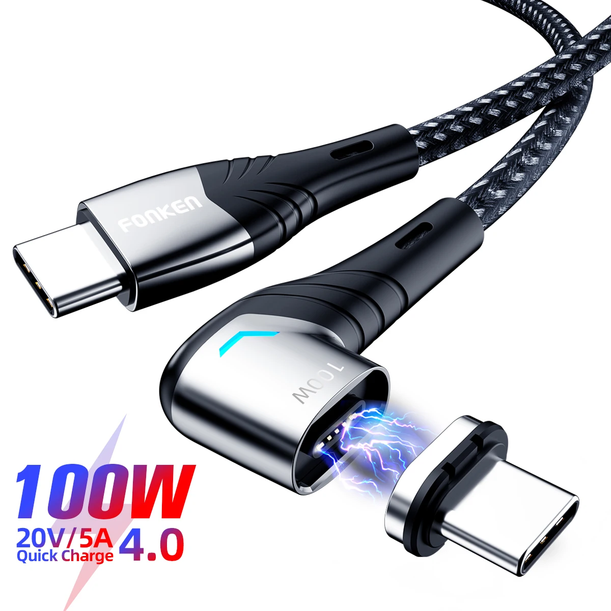 ANKNDO Кабель USB C — USB Type C 100 Вт для MacBook Pro Quick Charge 3.1 5A PD Кабель для быстрой зарядки для телефона ANKNDO Кабель USB C — USB Type C 100 Вт для MacBook Pro Quick Charge 3.1 5A PD Кабель для быстрой зарядки для телефона