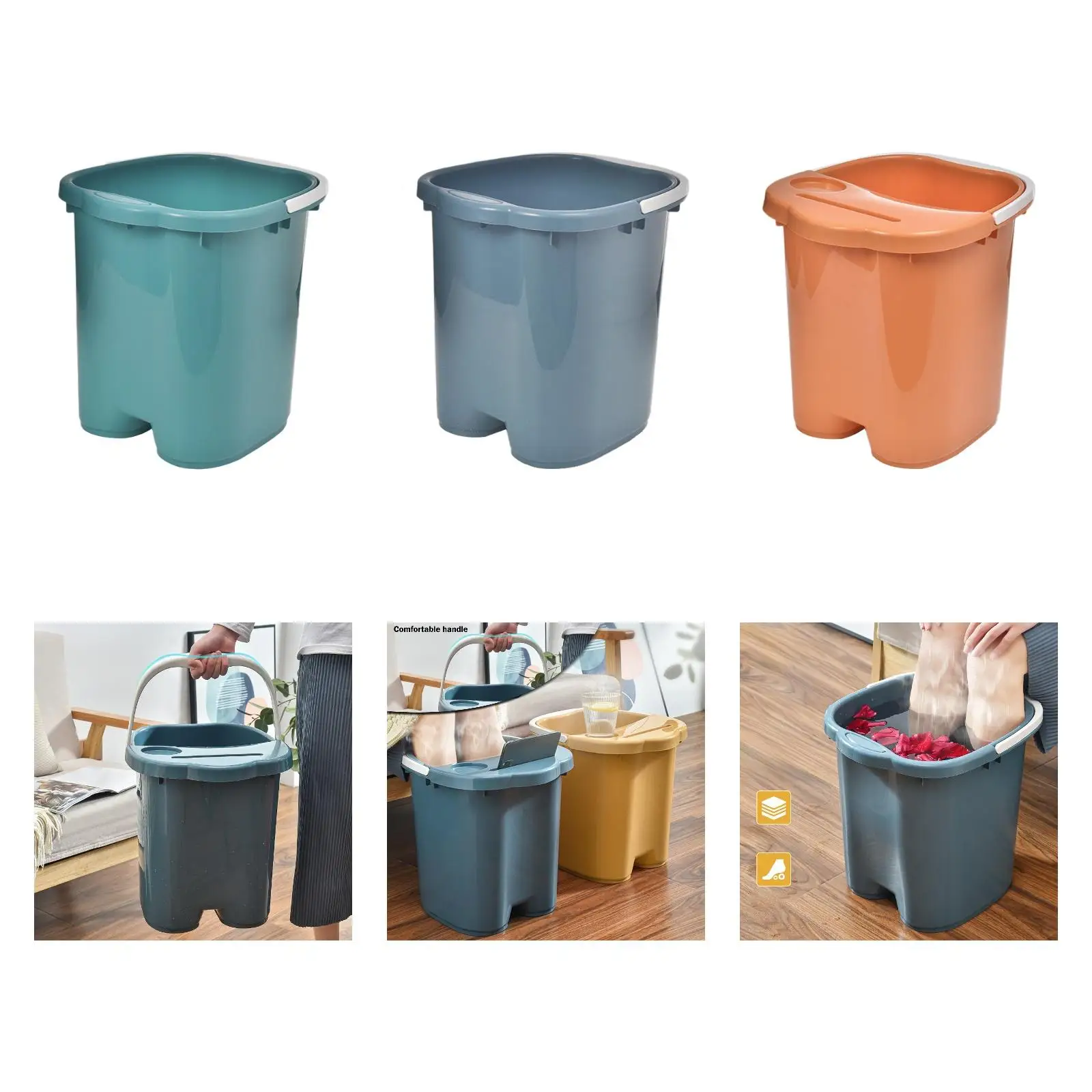 Feet Washing Bucket with Massage Dots Foot Soaking Bucket Massage Bath for Pedicure Home Use SPA Feet Relaxation Women Men