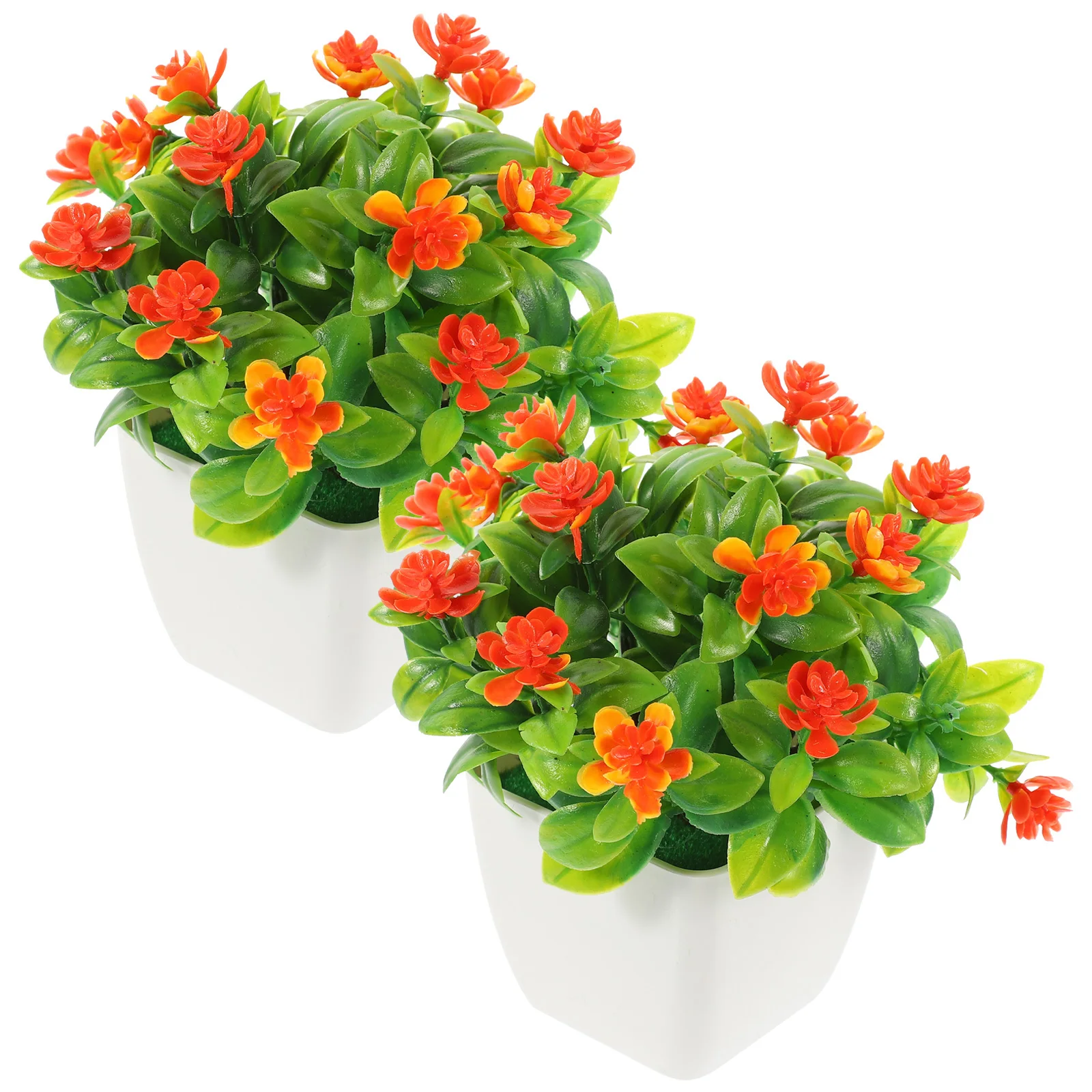 

2Pcs Simulation Rose Bonsai Artificial Flower Ornament for Home Decor Fake Potted Plants Living Room Office Garden Decoration