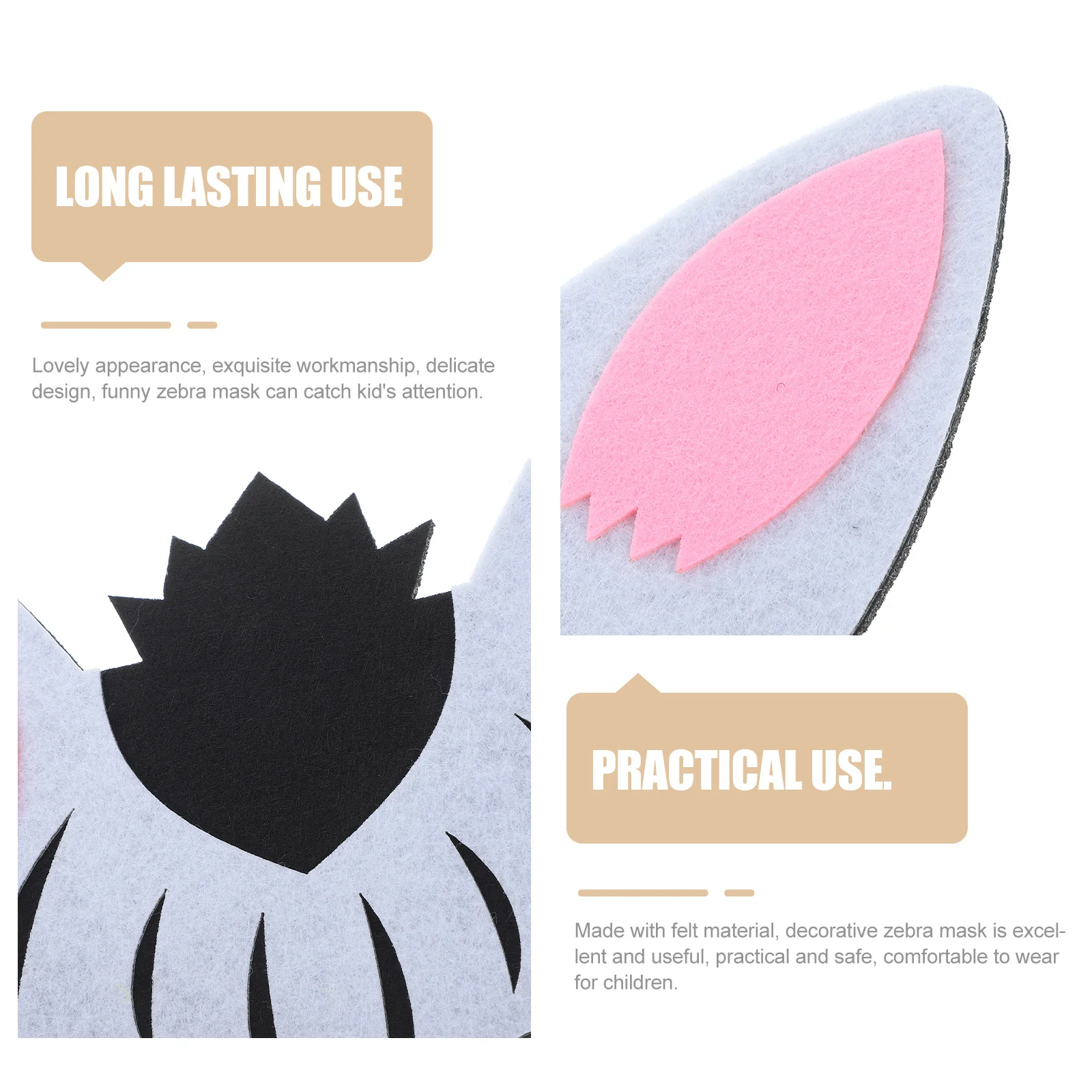 

Funny Zebra Mask for Fabric Comfortable Wear Ideal for Party Stage Performance Cosplay Animal Theme Events