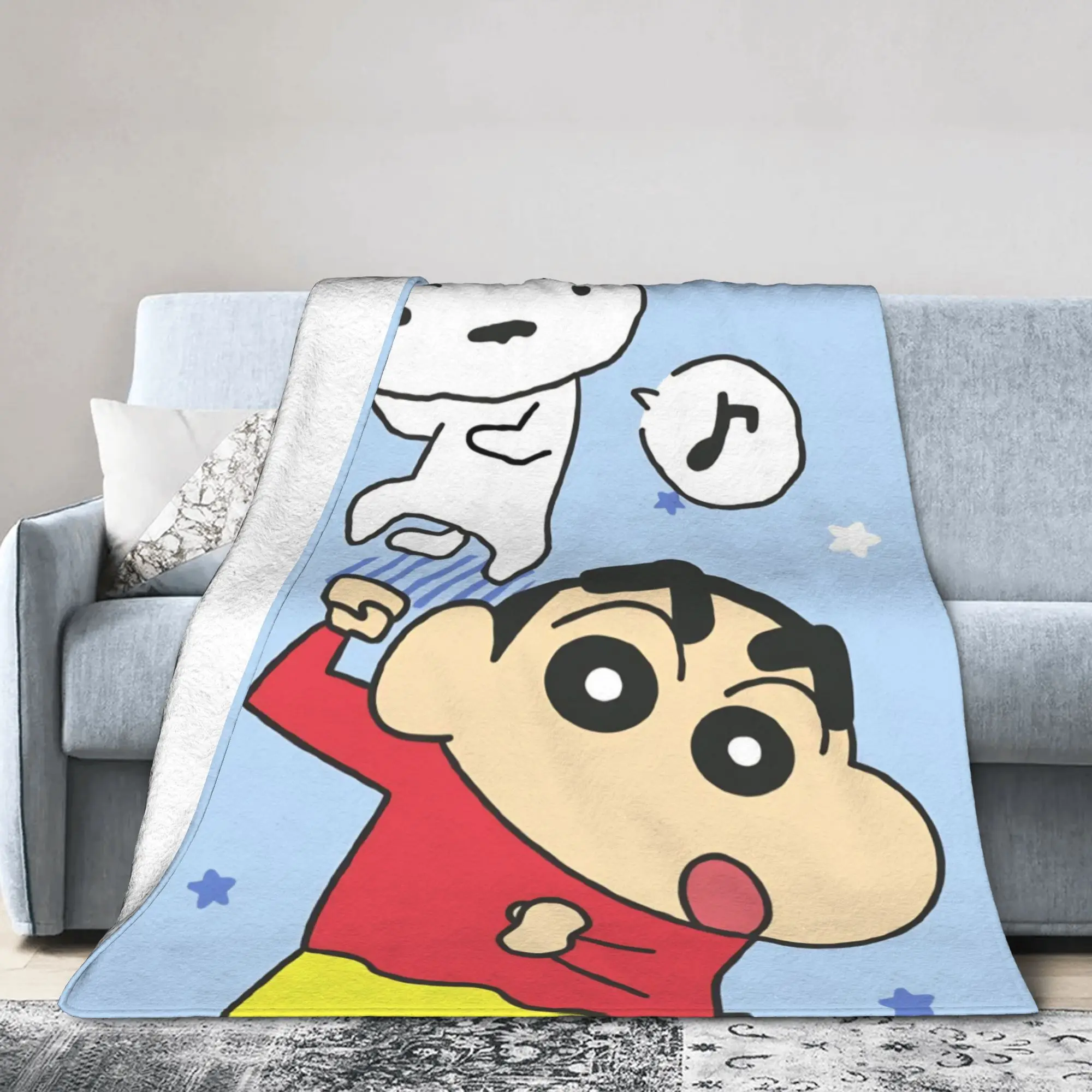 Shinchans Kawaii Dog Dance Blankets  Fuzzy Awesome Warm Throw Blankets for Home Summer