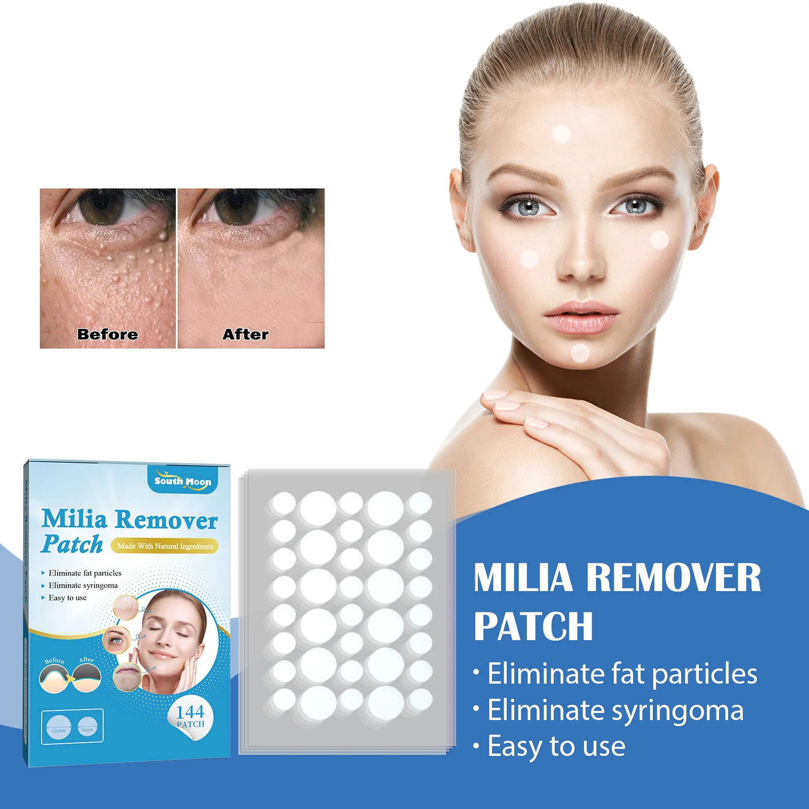 Milia Remover Patch Herbal Extract Eliminate Fat Particles Syringoma Skin Face Care Cosmetics Makeup Tools