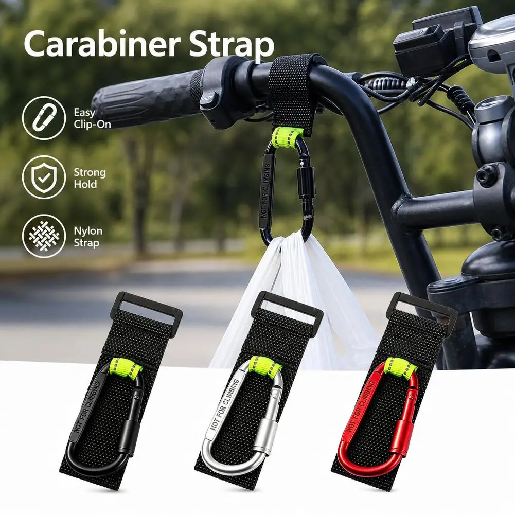 Aluminium Alloy Hook for Hanging Helmet Headset, Multi-Purpose Motorcycle Carabiner Hook Heavy Duty Strap Clip for Stroller Bike