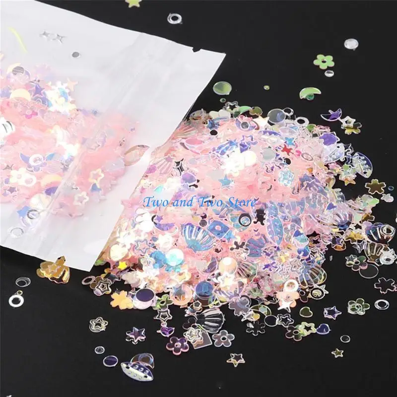 HX6F Resin Mold Filling Filler Art Stickers Decors Mixed PET Glitter Sequins Art Supplies Jewelry Making Materials