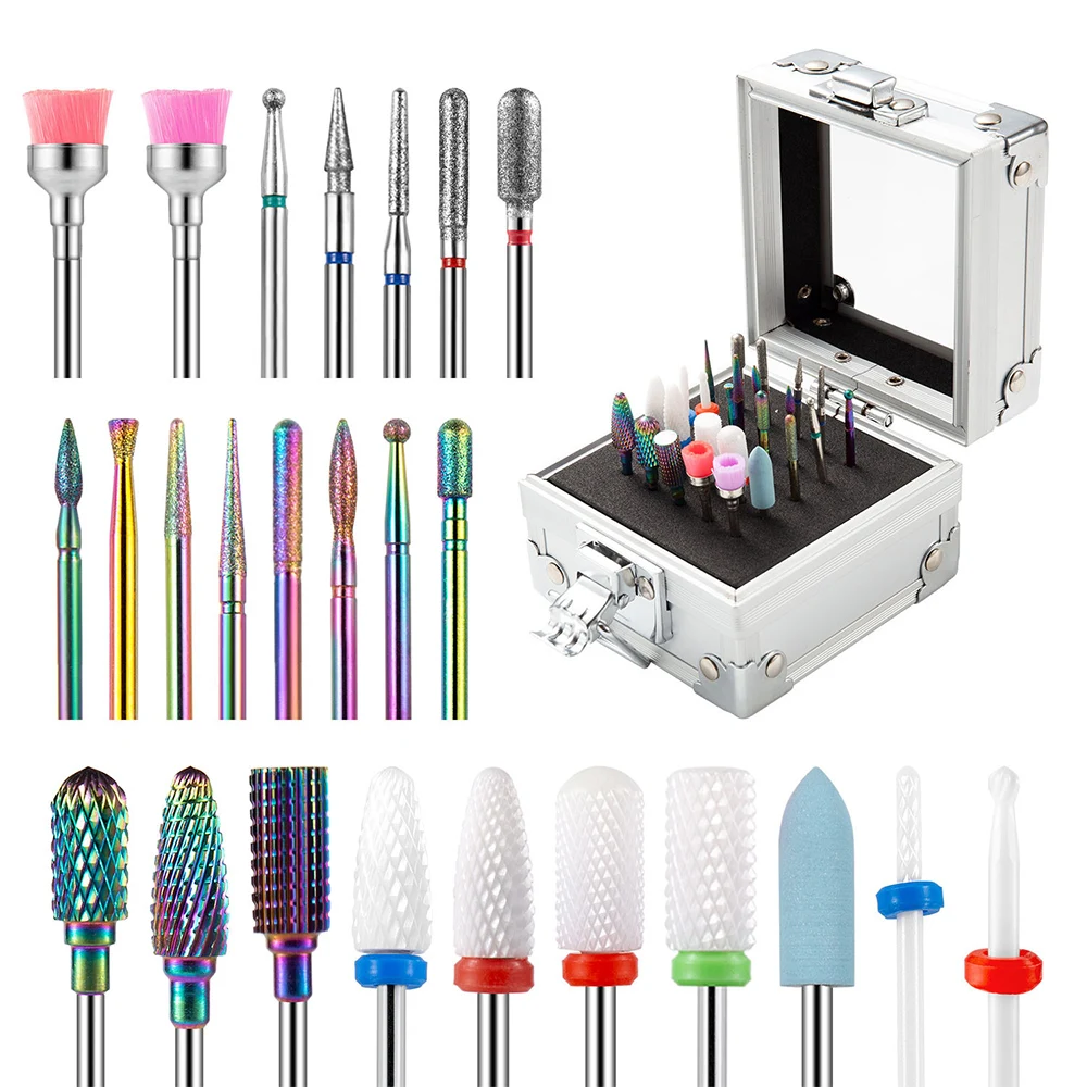 

Exquisite 26 In 1 Tungsten Steel Nail Drill Bits Set Ceramic Manicure Sanding Head for Acrylic Gel Polish
