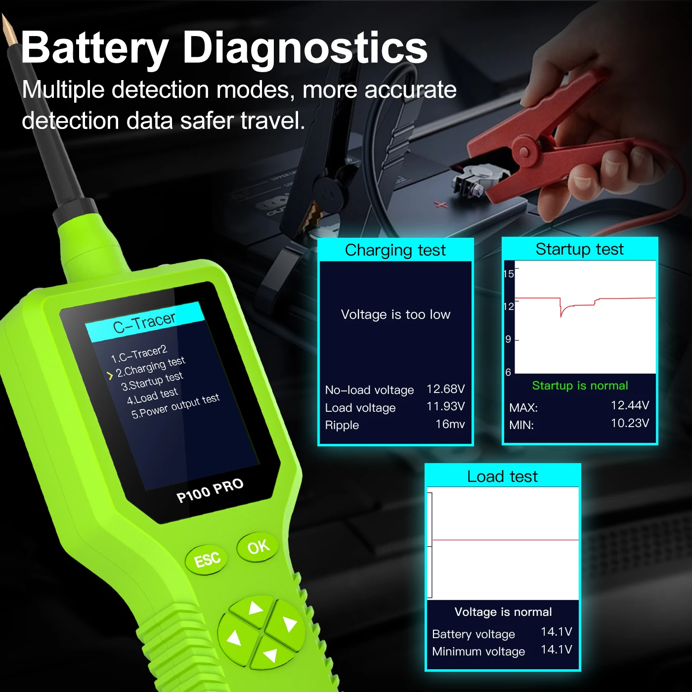 JDiag P100 Pro Kit Kfz-Stromkreisprüfer Multifunktionaler Intelligenter Diagnose-Scanner für Fahrzeugelektrik Neueste Version mit P181 – Detail 5