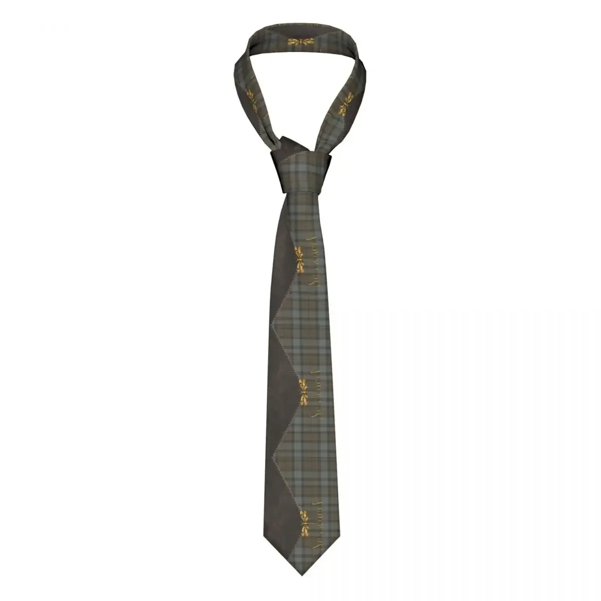 Formal Leather And Tartan Sassenach Dragonfly Pattern Neck Ties for Wedding Customized Men Neckties