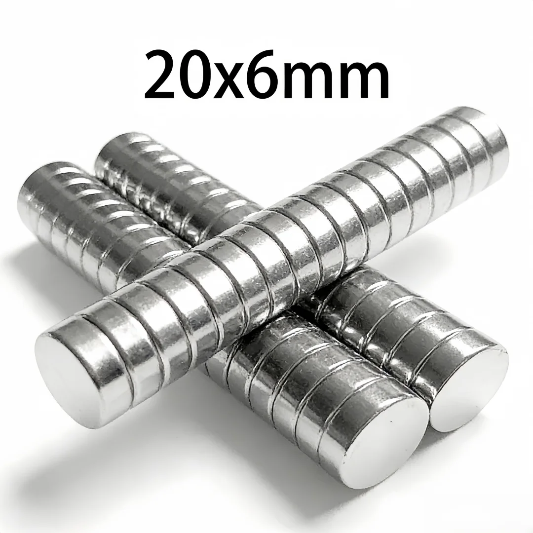20x6mm Round Powerful Magnetic Magnet 20x6 Strong Disc Magnets For Fridge DIY Building Scientific Craft Education 20*6