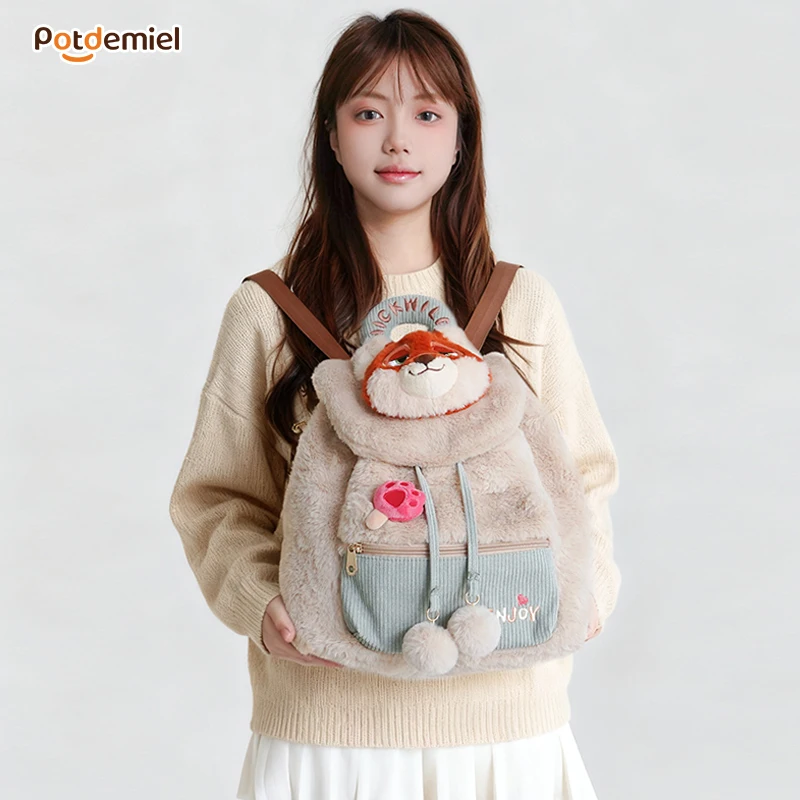 Nieuwe Disney Zootopia Judy Nick Leuke Schooltas Schoudertas Handtas Cartoon Leuke Pluche Rugzak Student Geschenken