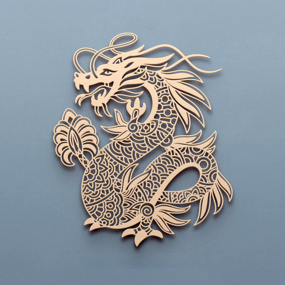 2024 Chinese Happy New Year Dragon Cutting Dies Lantern Pavilion Die Ccut Set Paper-cut For window Decoration Card Craft Making