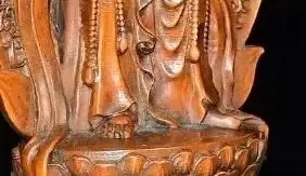 8"Old Boxwood Buddha Terrace Backlight clean bottle Guanyin Bodhisattva Standing Buddha Study screen Amass wealth Ornaments view 2