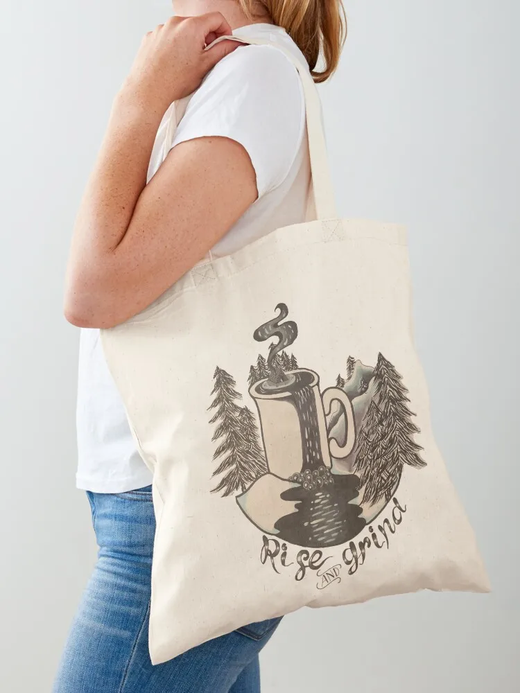 

Rise and Grind coffee waterfall Tote Bag bags woman 2025 tote bag canvas canvas tote shopper bag women canvas
