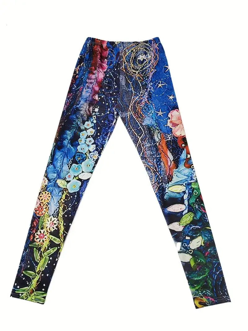 Spring/summer fashion print slim-fit hip lift leggings for ladies