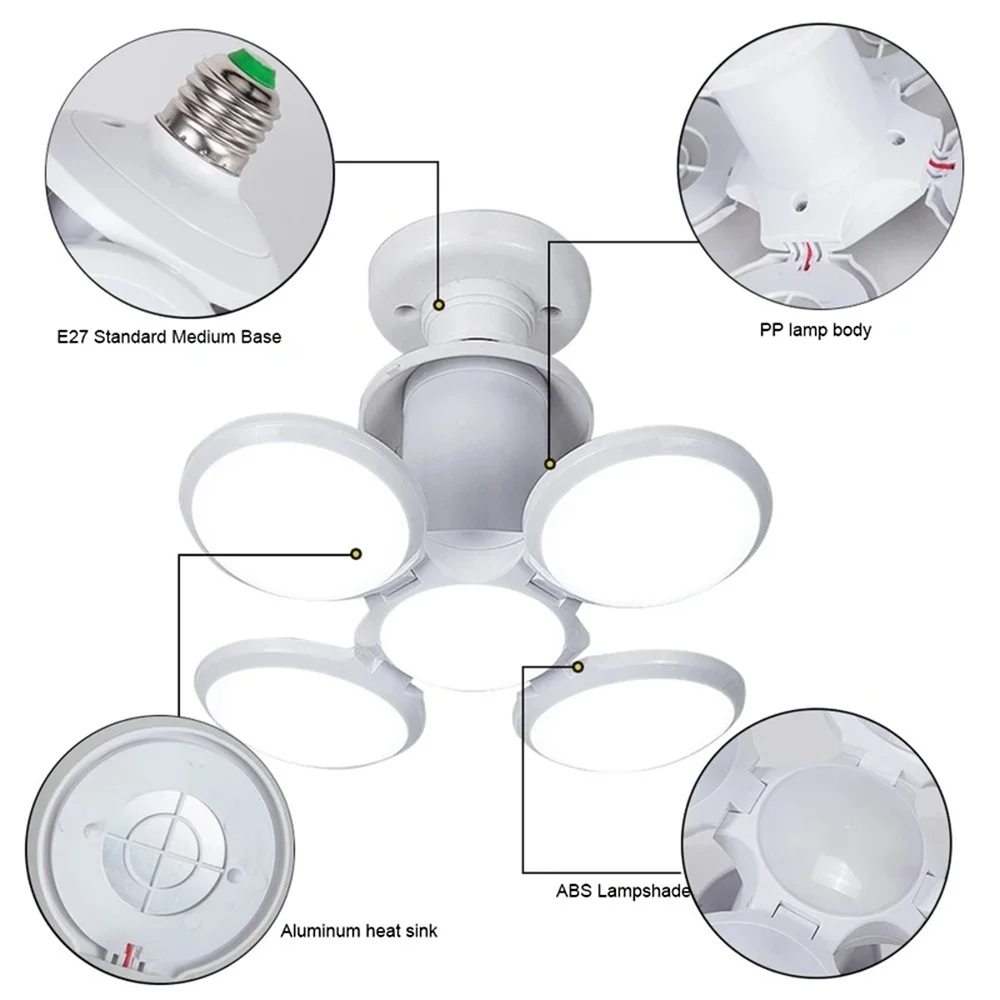 2023 nuova lampadina da calcio a LED E27 40W Lampada pieghevole a 360 gradi AC 220V Lampada faretto a LED luce bianca fredda a Led luce quotidiana