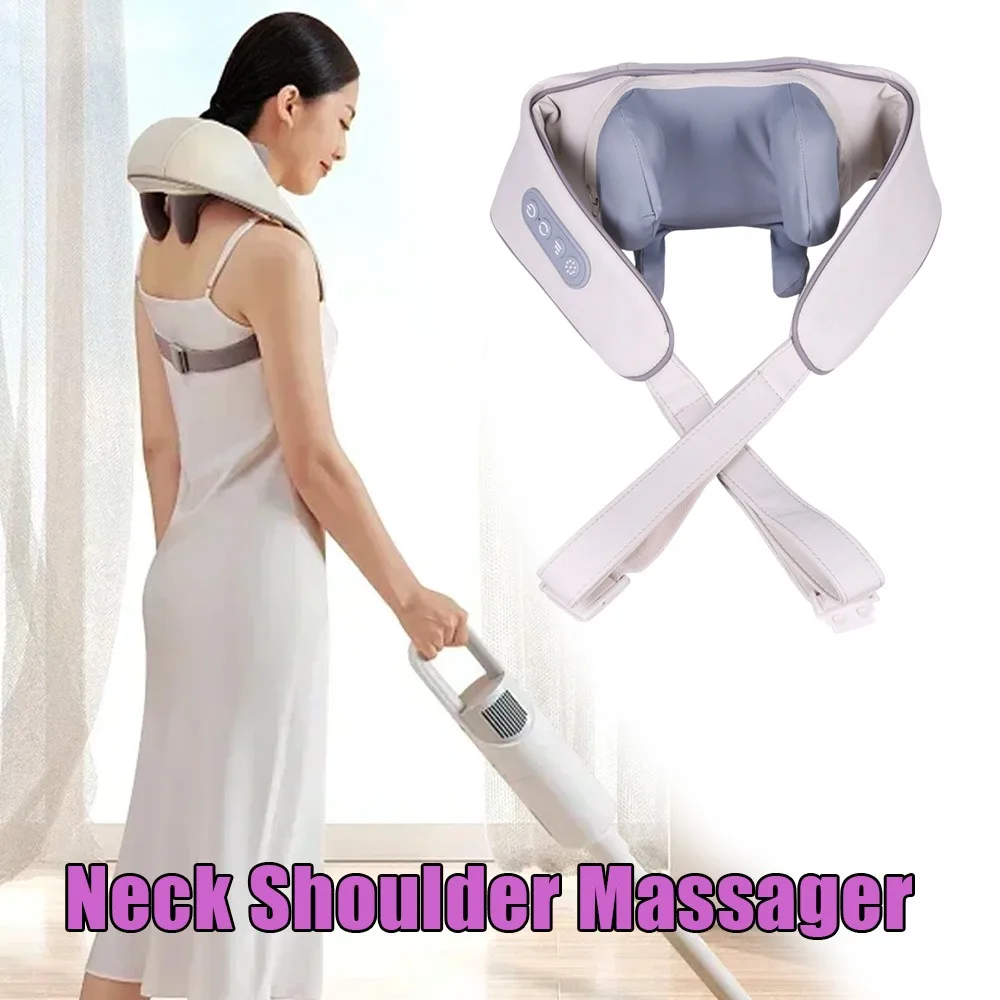 

Multifunctional Electric Massage Shawl 3D Kneading Deep Tissue Relaxation Neck Shoulder Back Pain Heated Portable Home Car Use