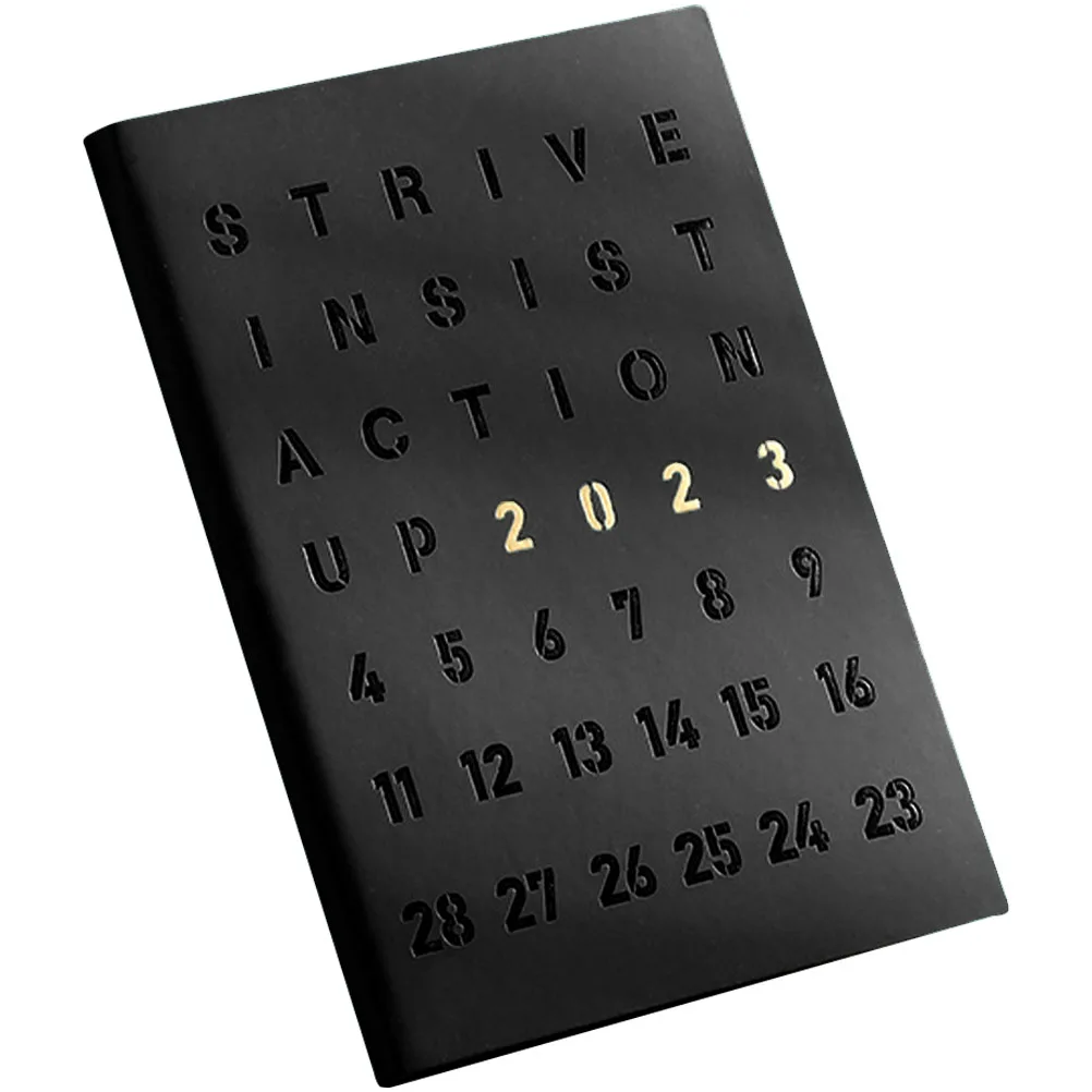 Notebook 2023 Desk Planner Schedule Pad Daily Notepad Date Efficient Calendar Black Weekly Dating