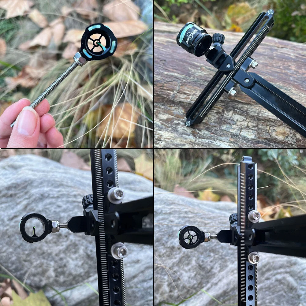 Recurve Bow Alloy Sight Aim Head 0.019Inch Optical Fiber 8-32" Thread Recurve Bow Archery Shooting Hunting Bow Sight Accessory view 3