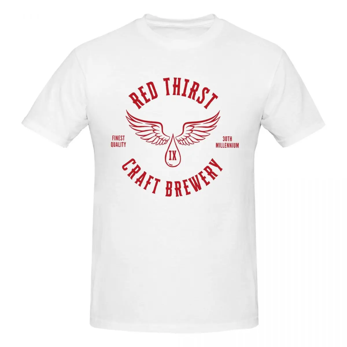 

Red Thirst Craft Brewery Men T-Shirt Fashion Plus Size T Shirts Men's Round Neck Cotton Tees Short Summer Male