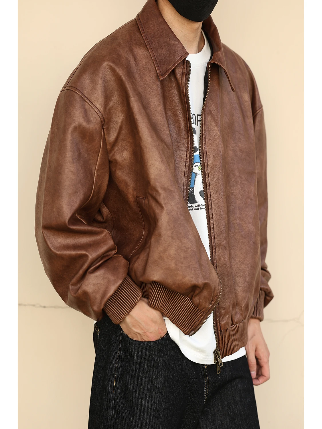 

Мужская осенняя универсальная куртка-косуха свободного кроя в японском стиле от LH Store: повседневная мотоциклетная одежда для верхней части тела