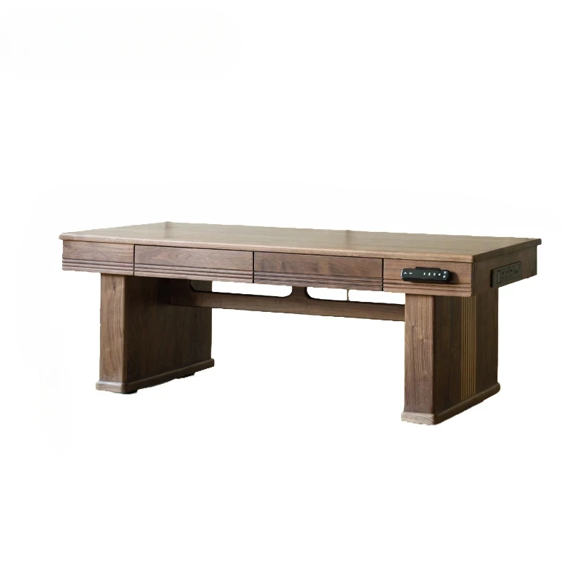 

Северная Америка, черный орех, электрический подъемный журнальный столик двойного назначения, Miji Wind, офисный компьютерный стол, маленькая квартира