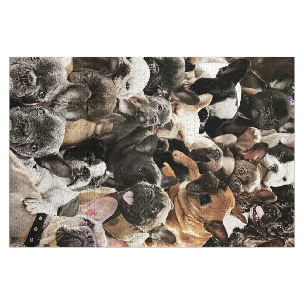 

Пазл с французскими бульдогами, деревянное имя, персонализированные деревянные коробки, головоломка на заказ