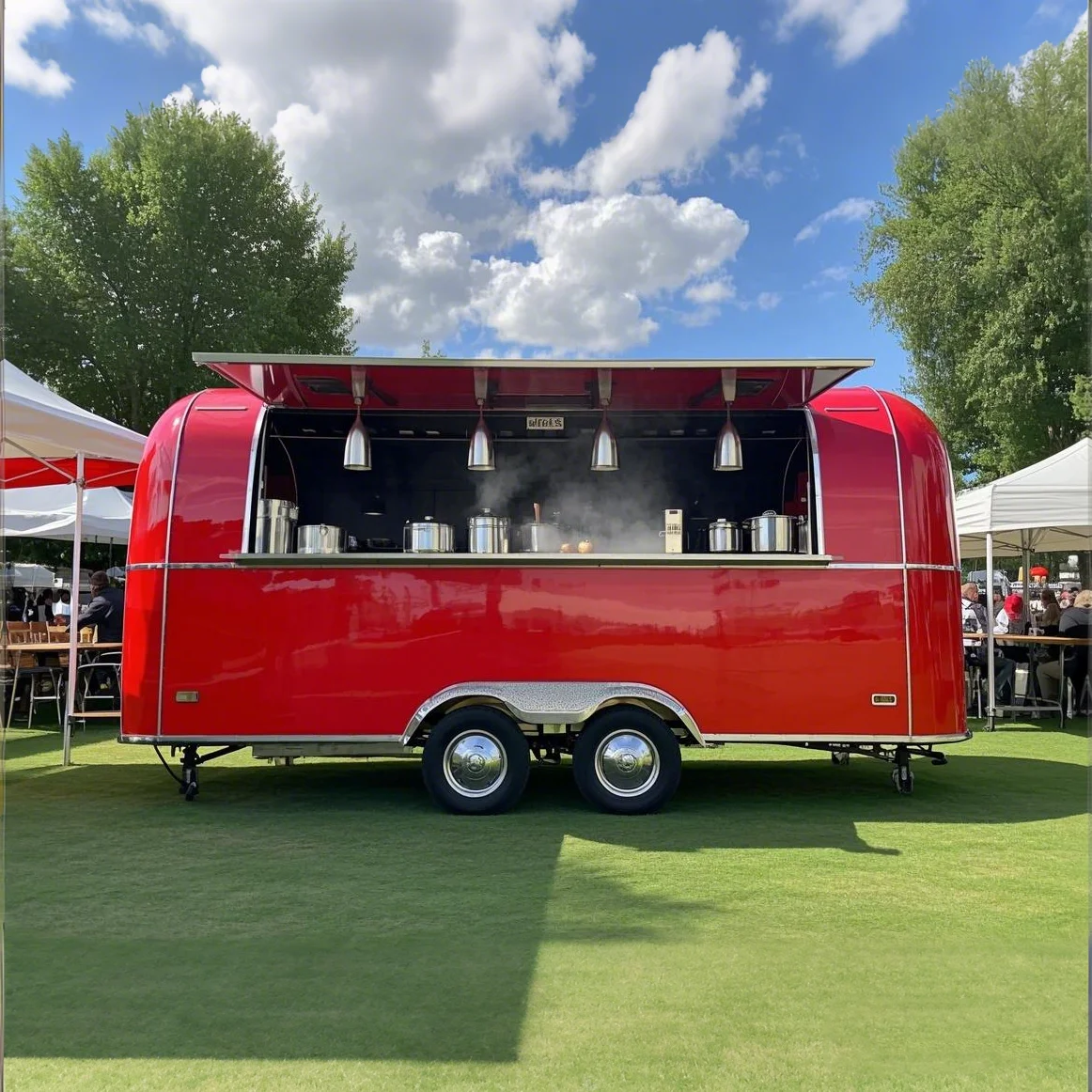 Reboque de rua, cozinha móvel, churrasco, reboques de fast food, caminhão de comida totalmente equipado com cozinha completa para venda