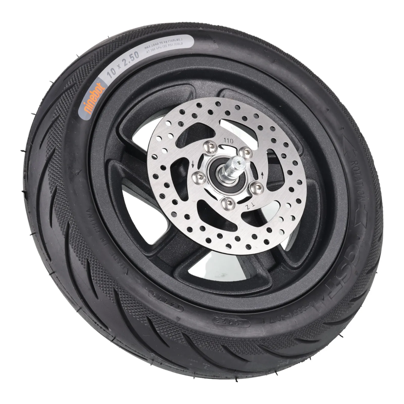 Original Front Wheel Assembly for Ninebot KickScooter F2 F2pro F2plus 10 Inch 10*2.5 Self-sealing Tire Vacuum Wheel Parts