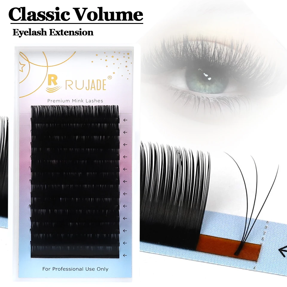 

RUJADE 0.03 0.05 0.07 Russian Volume Eyelashes Extension 6-20mm Individual Handmade Lashes Fans Silk Mink Eyelashes False Cilios