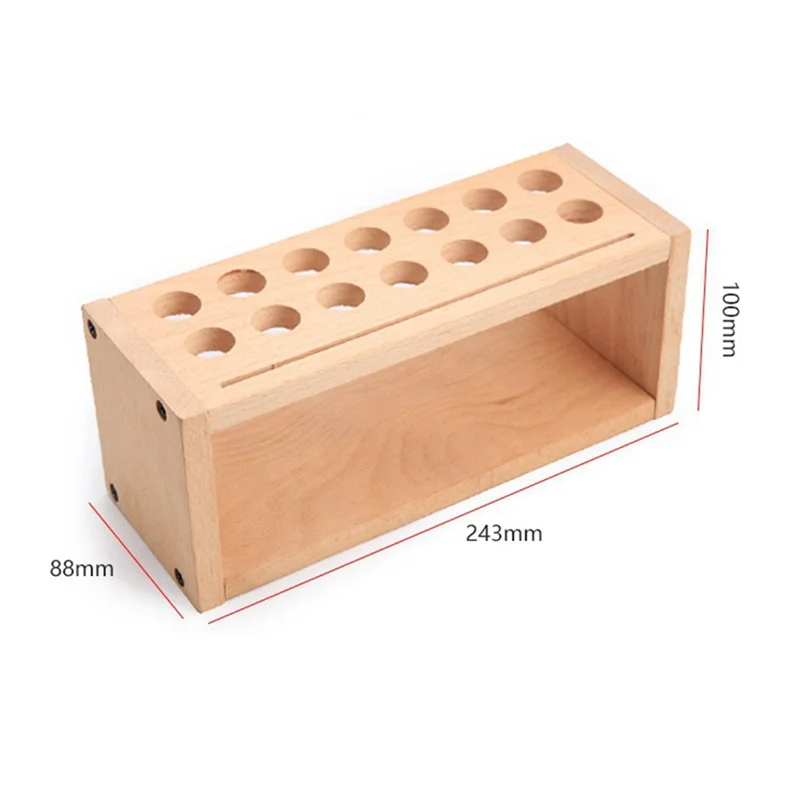 -A95Z Tool Rack DIY Leather Tool Rack Leather Art Printing Wax Line Storage Box Solid Wood Tool Storage Box-A Easy Install Easy