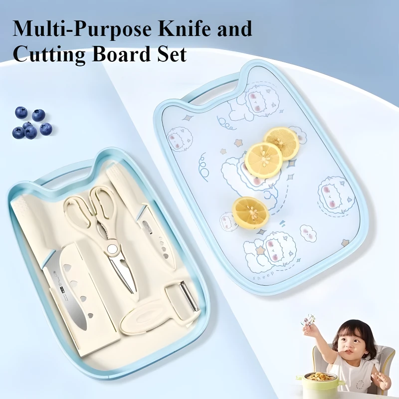 

Multi-purpose Kitchen Tool Set, Sharp Kitchen Knife, Fruit Knife, Kitchen Shears, Paring Knife, Cutting Board, Quality Set