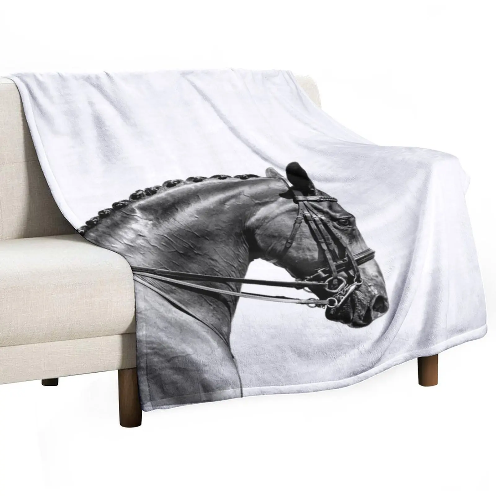 On The Bit - Dressage Series Throw Blanket halloween Furrys Blankets