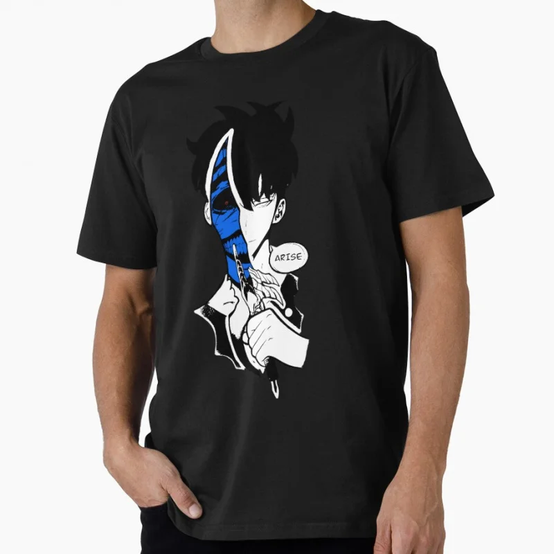 

Knight Man 90s Sung Jin-Woo Manga Solo Leveling Anime t shirt for men Large size Tops 100% cotton man clothes birthday gift Tee