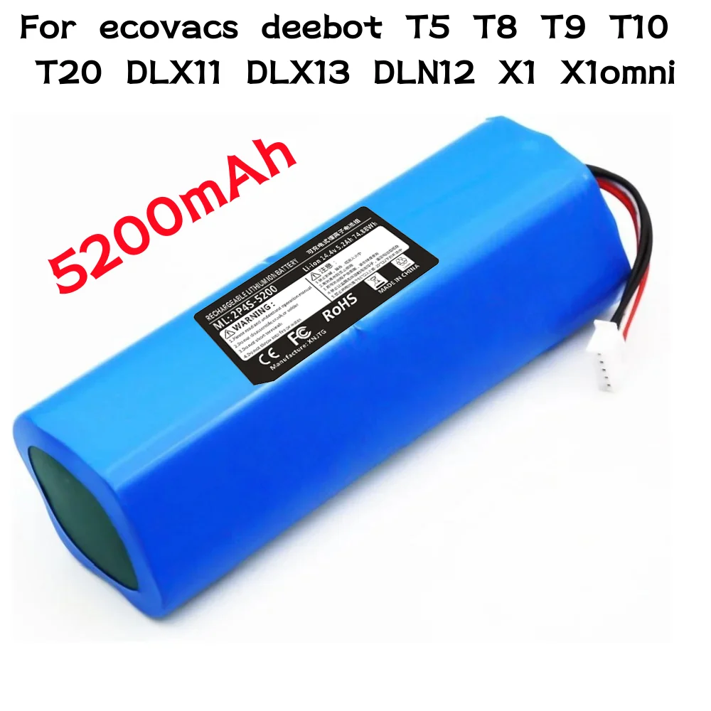 

High Capacity 14.4V Battery for ECOVACS Deebot Ozmo 950 T8 T8+ T10 T9 X1 DX65 DX96 DX93 Robot Vacuum Cleaner Replacement.