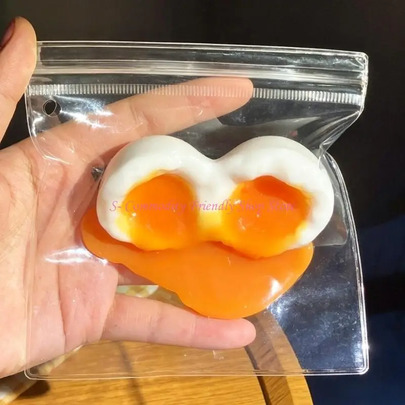 85AE Detailed Soft Boiled Eggs Model Hand Exercise Gadget Squeeze Ball With Therapeutic Kneading Effect For Daily Use